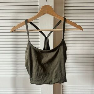 The North Face Olive Green Racerback Crop Tank XS